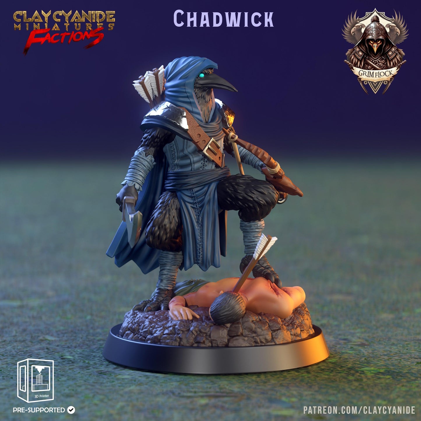 3D Printed Clay Cyanide Grim Flock Factions Tribes Ragnarok D&D - 3D Printing Boss 