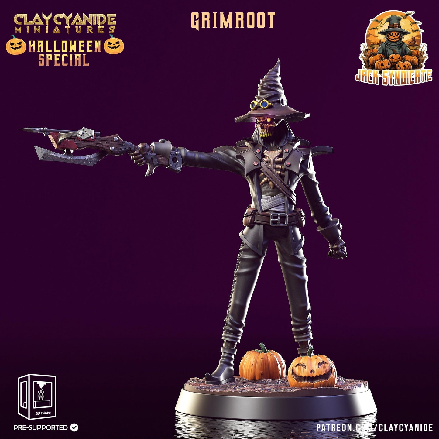 3D Printed Clay Cyanide Grimroot The Jack Syndicate Set 28 32 mm D&D - 3D Printing Boss 