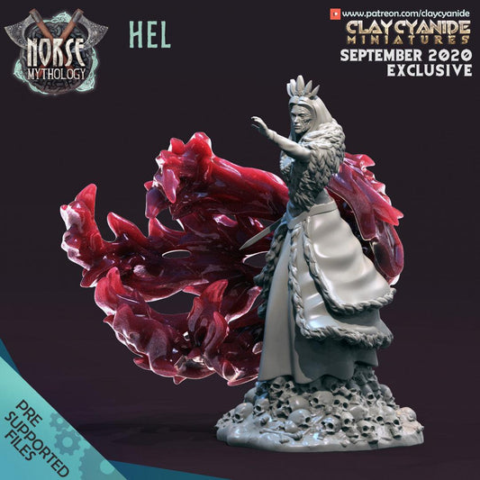 3D Printed Clay Cyanide Hel Norse Mythology 28 32 mm D&D - 3D Printing Boss 