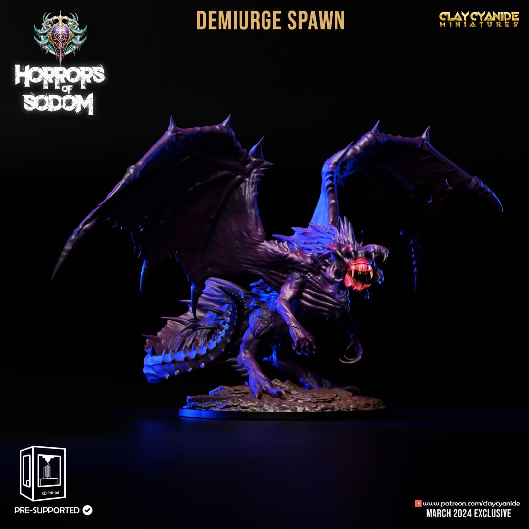 3D Printed Clay Cyanide Horrors of Sodom - Demiurge Spawn 28mm 32mm D&D - 3D Printing Boss 