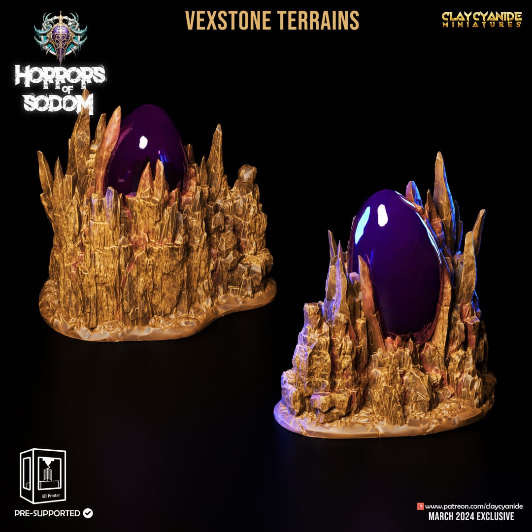 3D Printed Clay Cyanide Horrors of Sodom Vexstone Terrains 28 32 mm D&D - 3D Printing Boss 