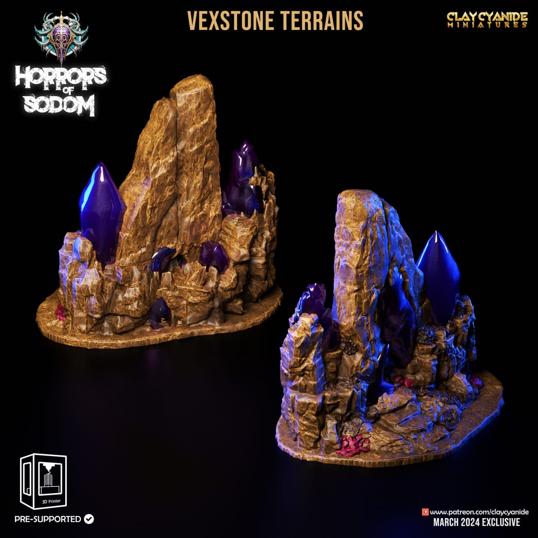 3D Printed Clay Cyanide Horrors of Sodom Vexstone Terrains 28 32 mm D&D - 3D Printing Boss 