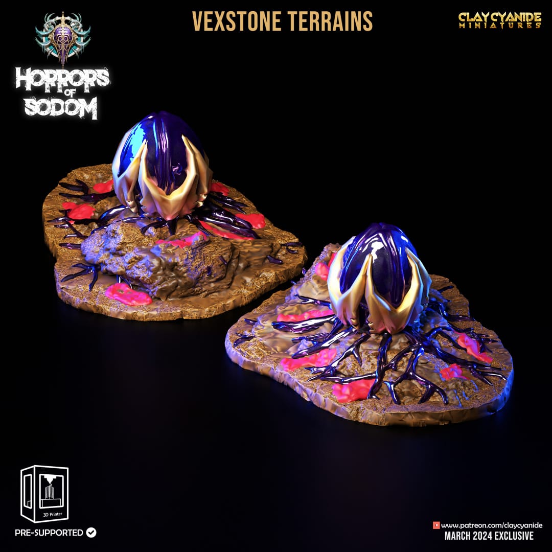 3D Printed Clay Cyanide Horrors of Sodom Vexstone Terrains 28 32 mm D&D - 3D Printing Boss 
