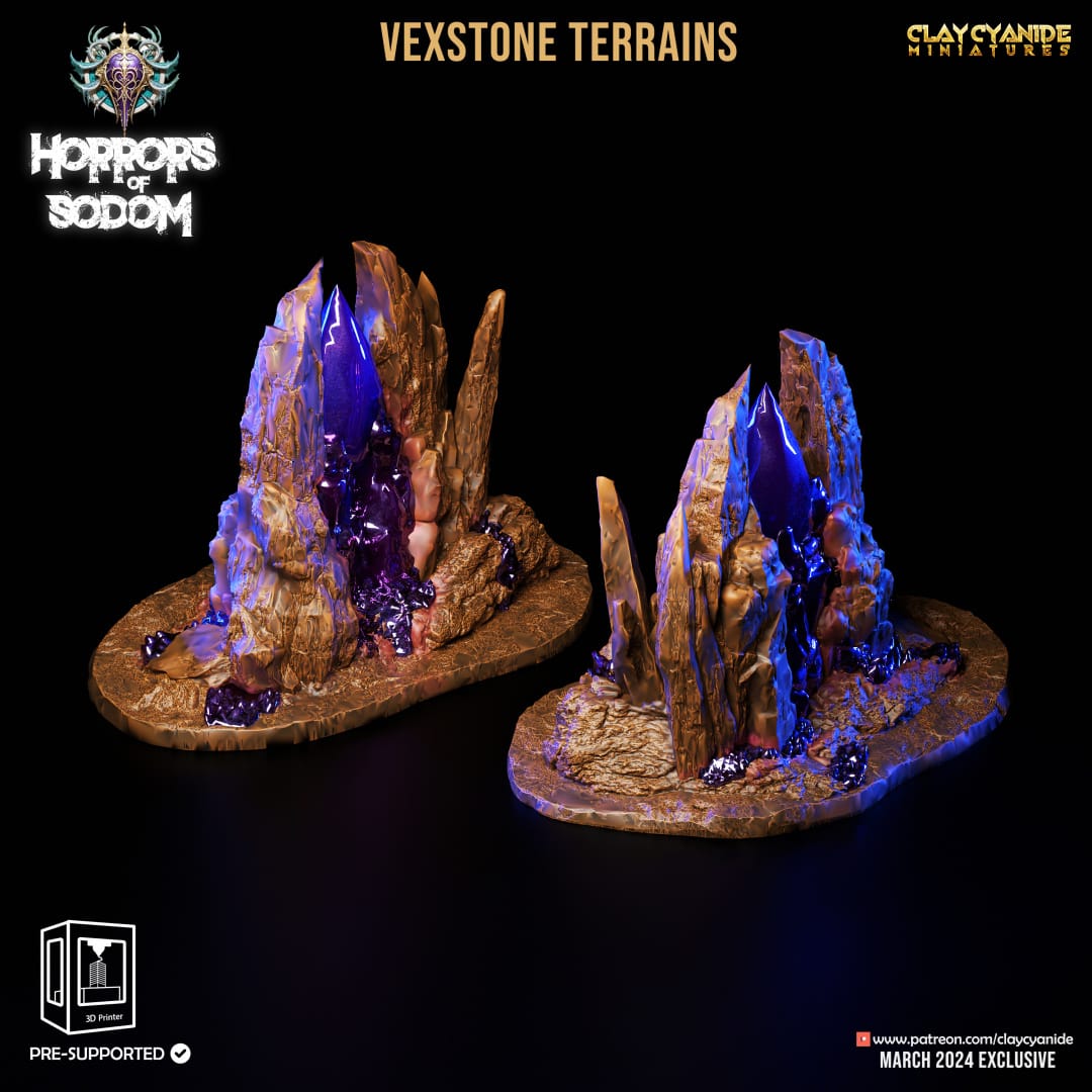 3D Printed Clay Cyanide Horrors of Sodom Vexstone Terrains 28 32 mm D&D - 3D Printing Boss 