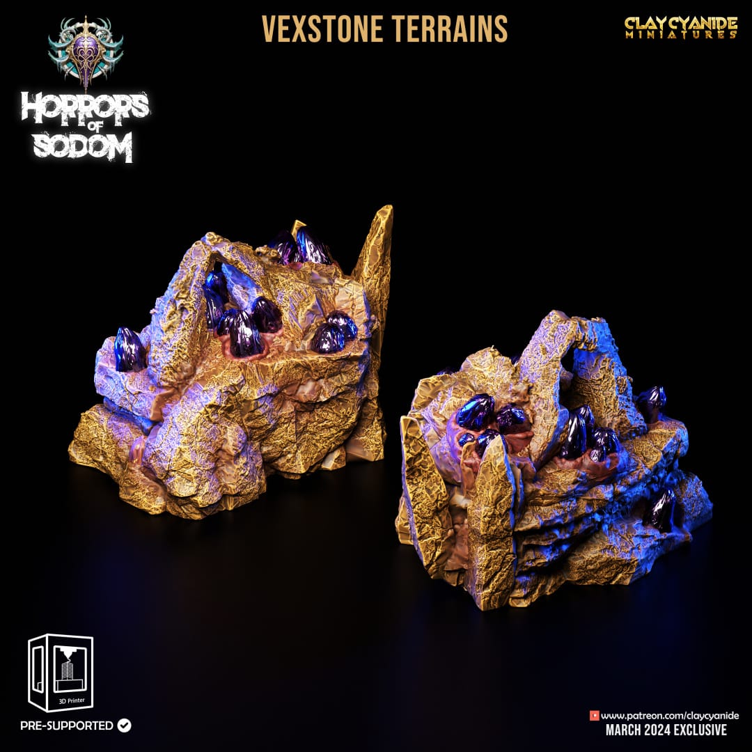 3D Printed Clay Cyanide Horrors of Sodom Vexstone Terrains 28 32 mm D&D - 3D Printing Boss 