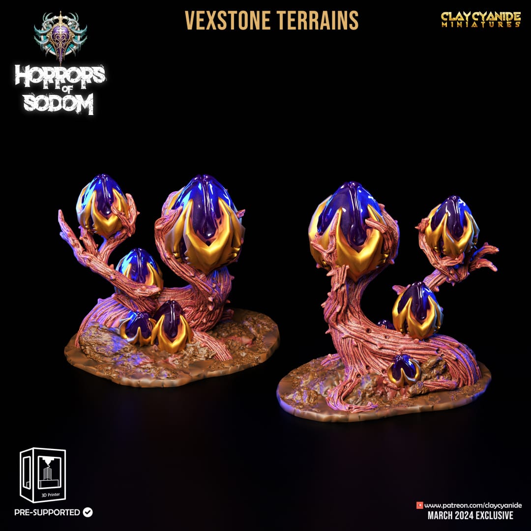 3D Printed Clay Cyanide Horrors of Sodom Vexstone Terrains 28 32 mm D&D - 3D Printing Boss 