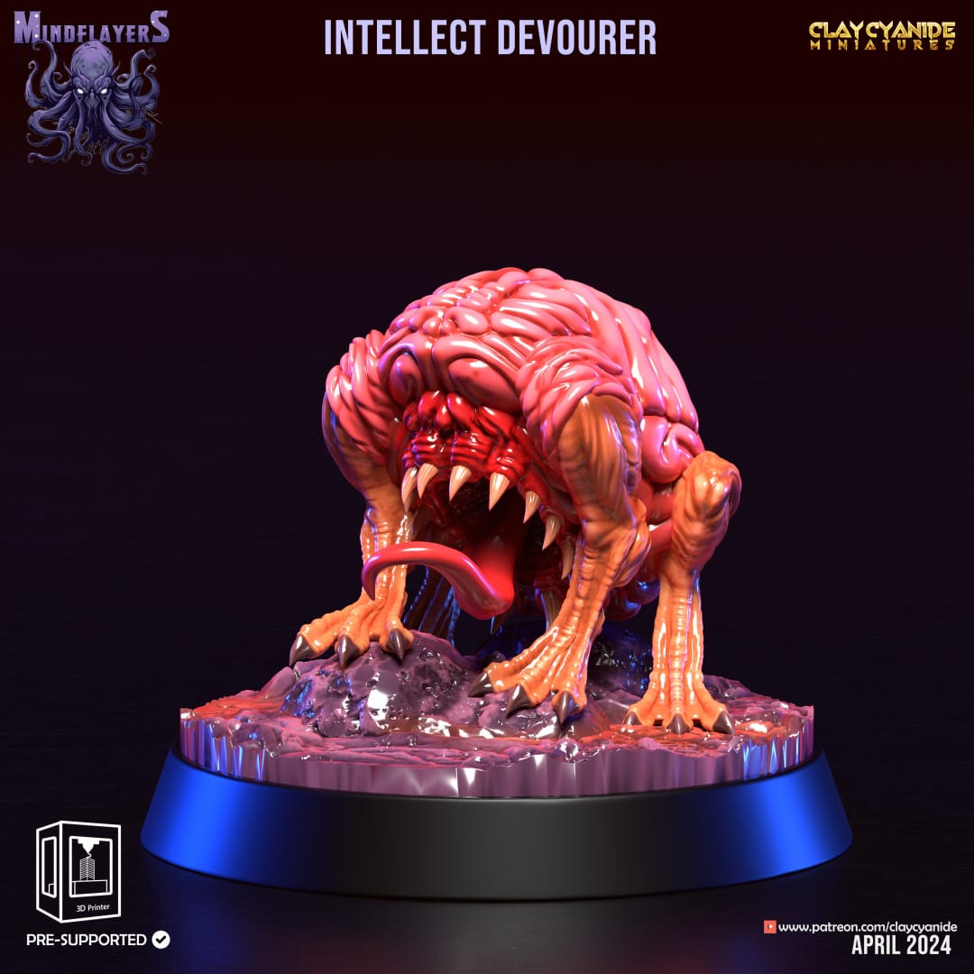 3D Printed Clay Cyanide Intellect Devourers 28 32 mm D&D - 3D Printing Boss 