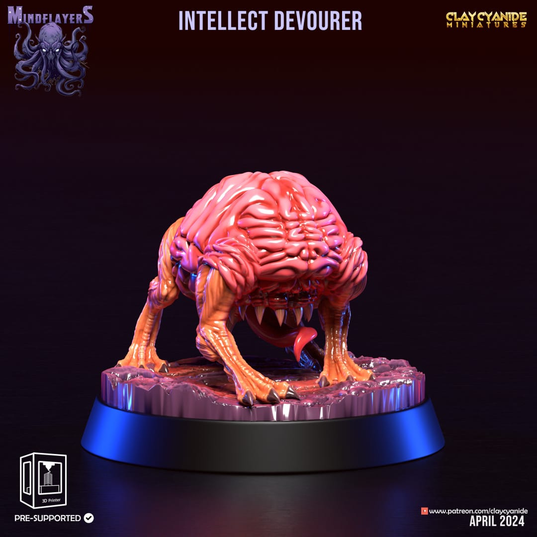 3D Printed Clay Cyanide Intellect Devourers 28 32 mm D&D - 3D Printing Boss 