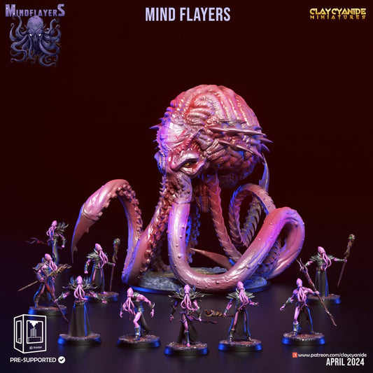 3D Printed Clay Cyanide Intellect Devourers Mind Flayers Faction 28 32 mm D&D - 3D Printing Boss 