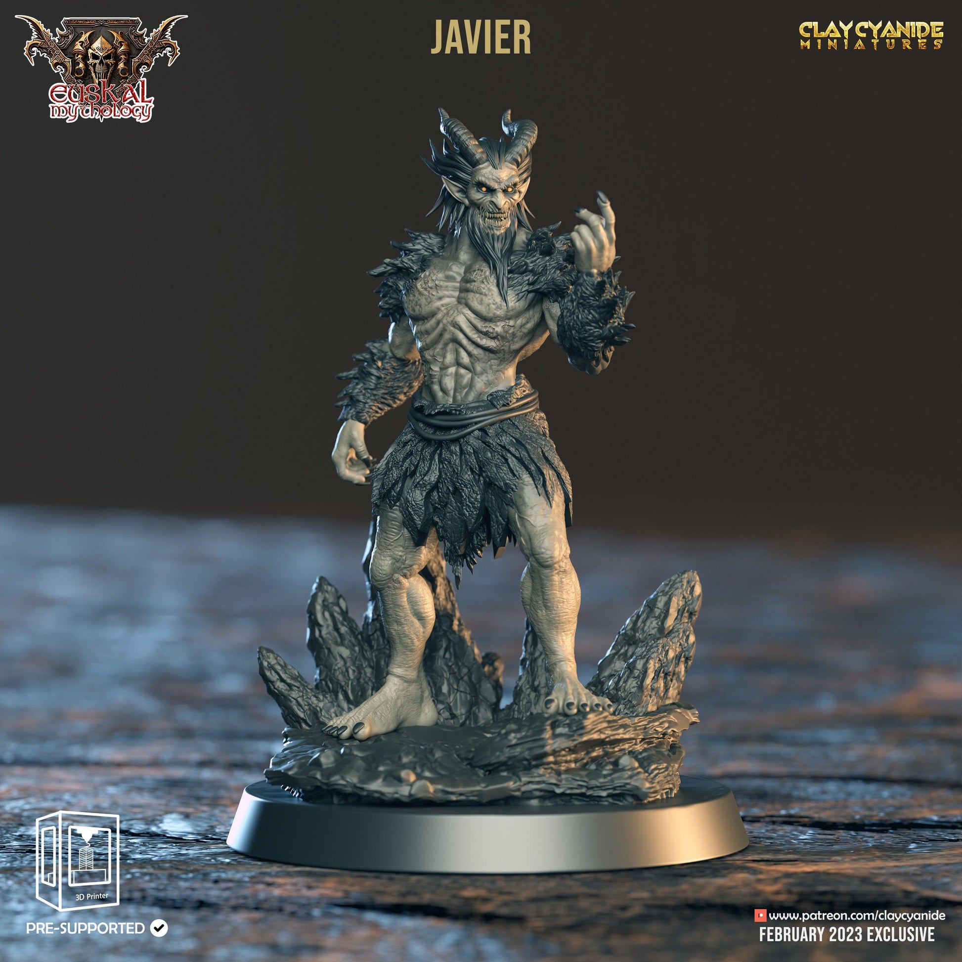 3D Printed Clay Cyanide Javier Gaueko Euskal Mythology 28 32 mm D&D - 3D Printing Boss 