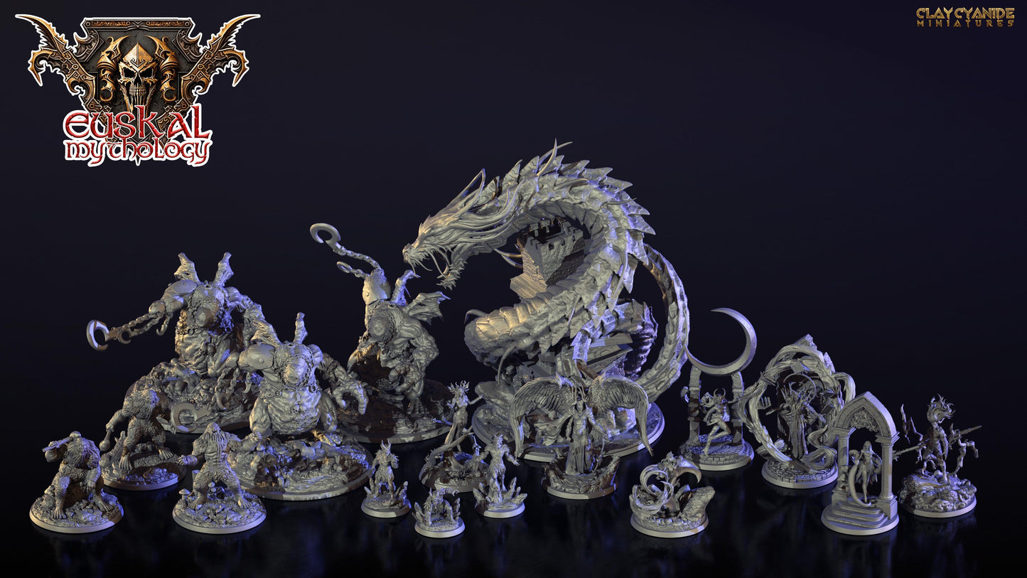 3D Printed Clay Cyanide Javier Gaueko Euskal Mythology 28 32 mm D&D - 3D Printing Boss 