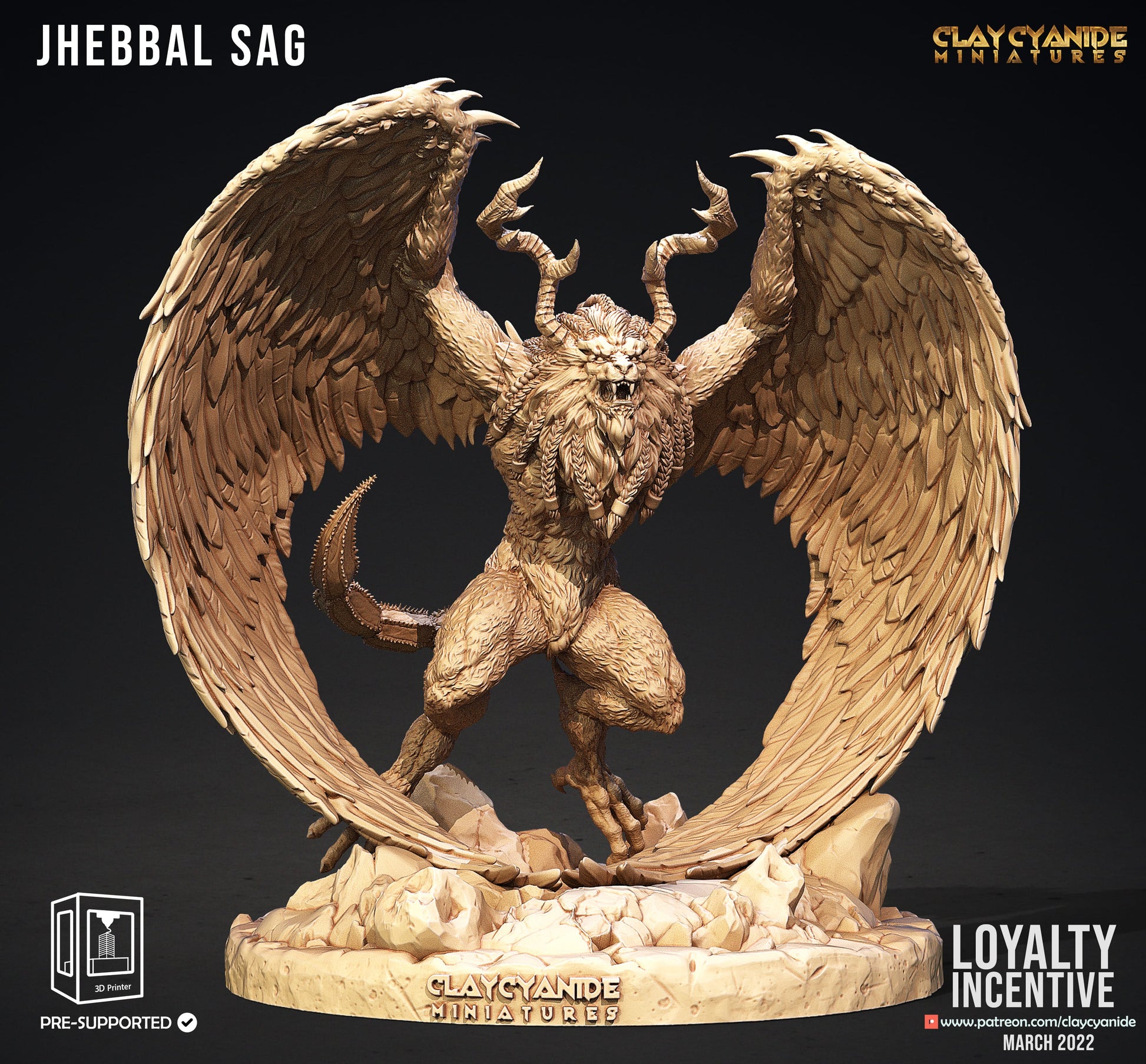 3D Printed Clay Cyanide Jhebbal Sag 28mm 32mm D&D - 3D Printing Boss 