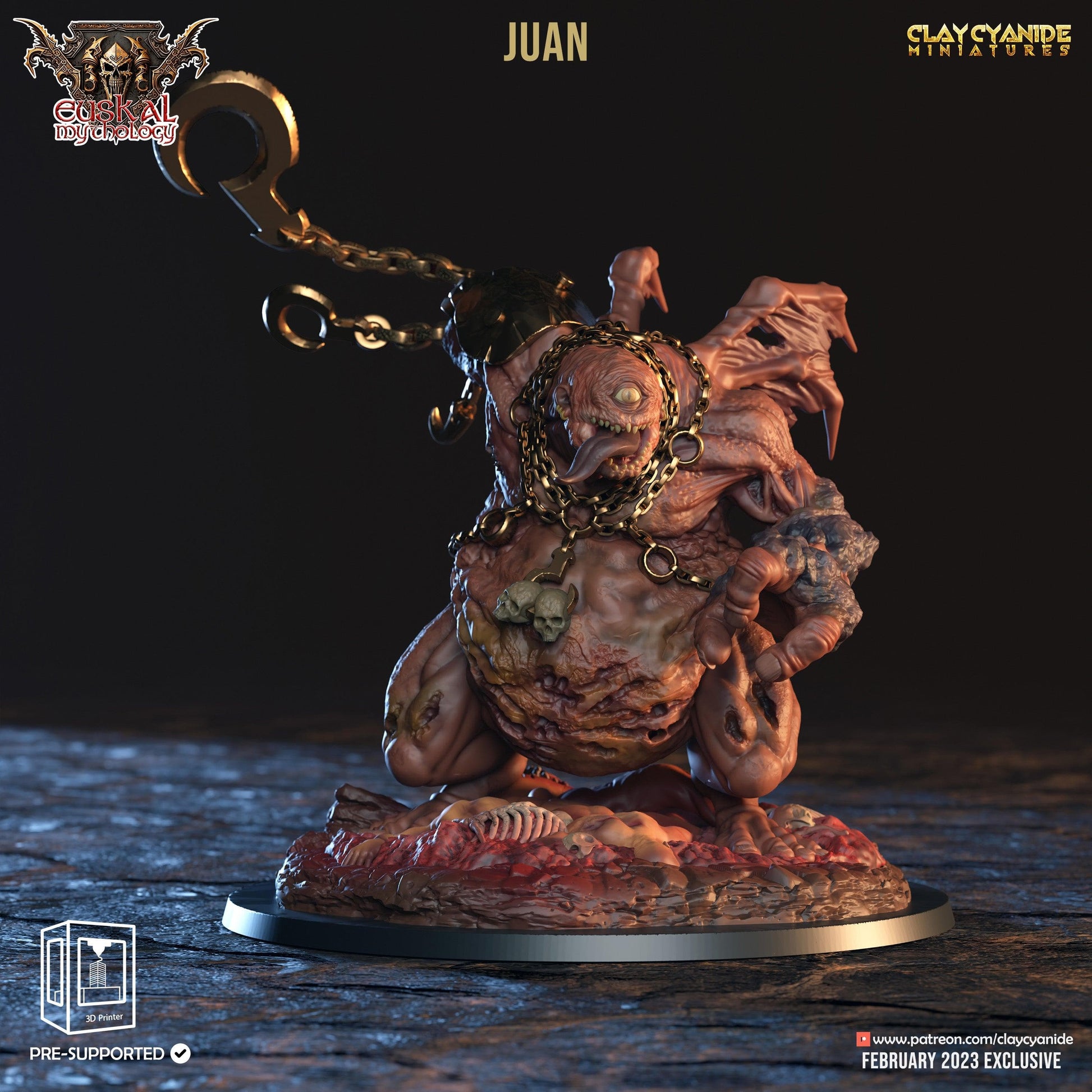 3D Printed Clay Cyanide Juan Tartalo Euskal Mythology 28 32 mm D&D - 3D Printing Boss 