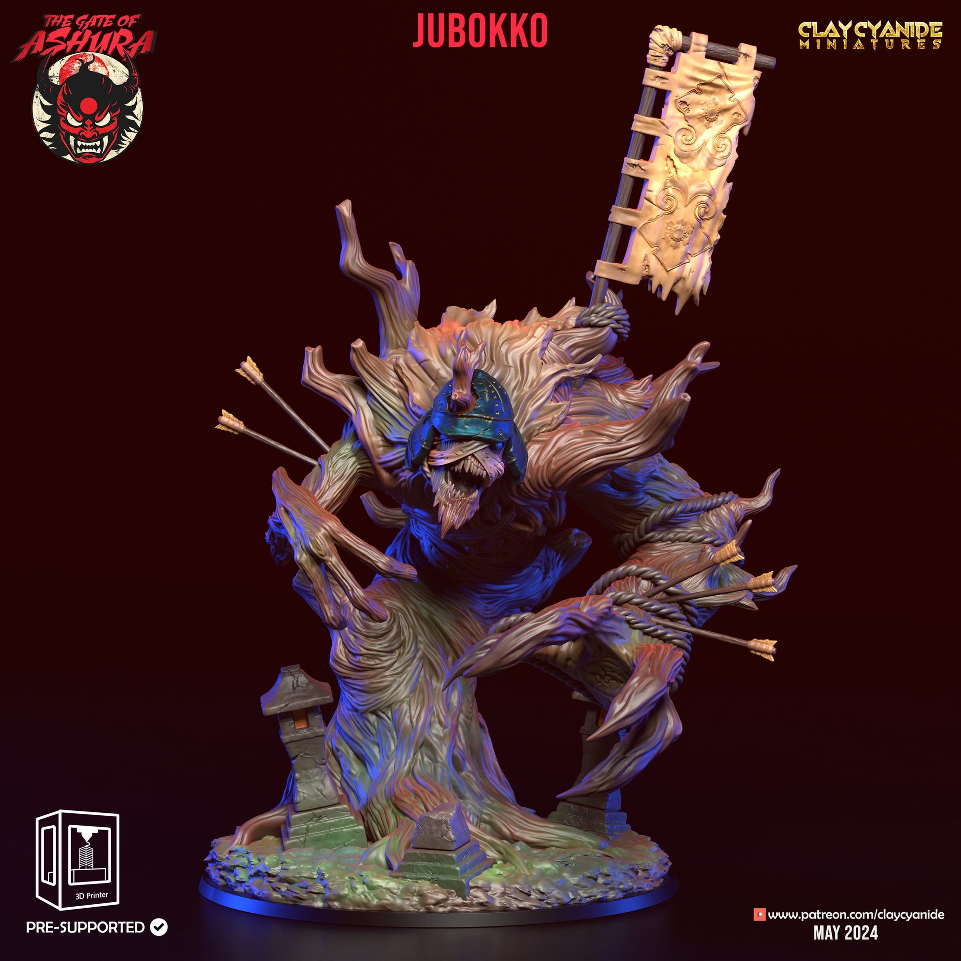 3D Printed Clay Cyanide Jubokko The Gate of Ashura 28 32 mm D&D - 3D Printing Boss 