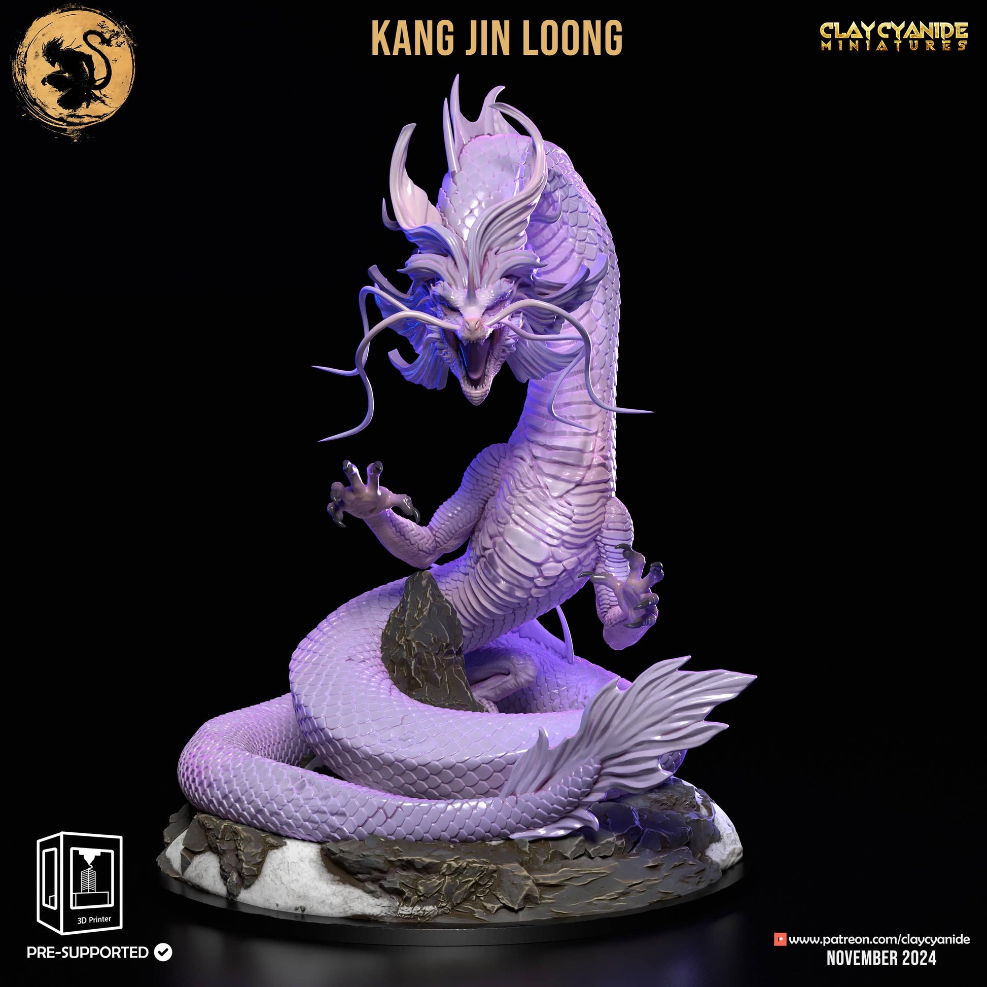 3D Printed Clay Cyanide Kang Jin Loong Black Myth Wukong Set 28 32 mm D&D - 3D Printing Boss 