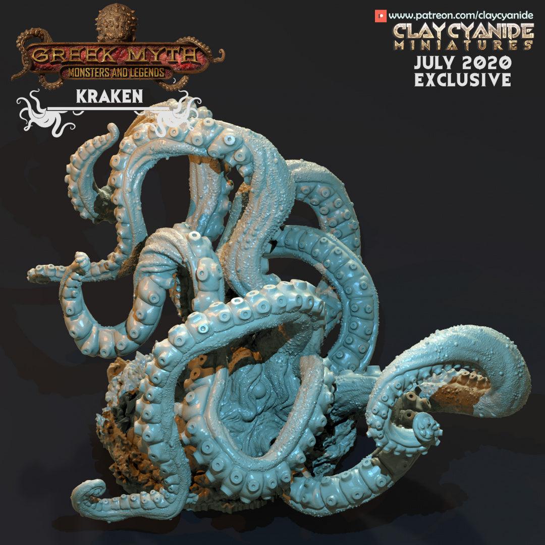 3D Printed Clay Cyanide Kraken Greek Mythology Part 2 28 32 mm D&D - 3D Printing Boss 