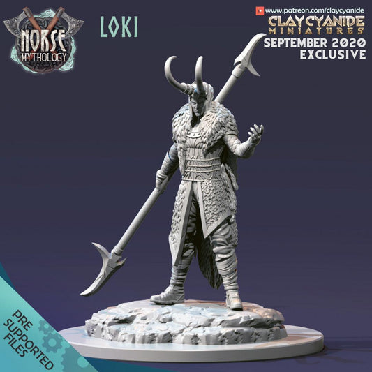 3D Printed Clay Cyanide Loki Norse Mythology 28 32 mm D&D - 3D Printing Boss 