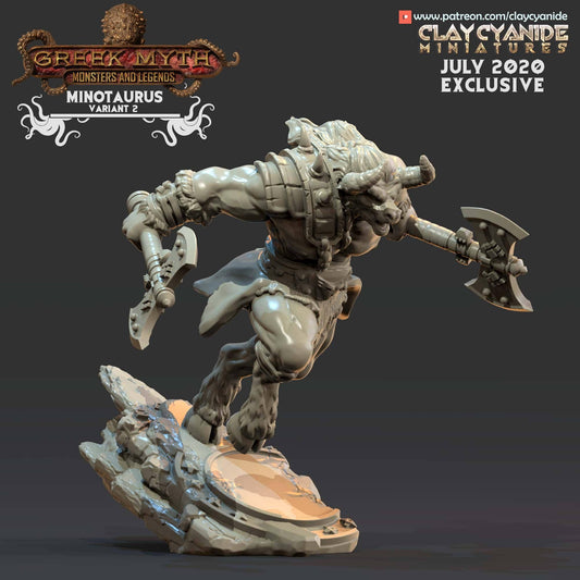 3D Printed Clay Cyanide Minotaur Greek Mythology Part 2 28 32 mm D&D - 3D Printing Boss 
