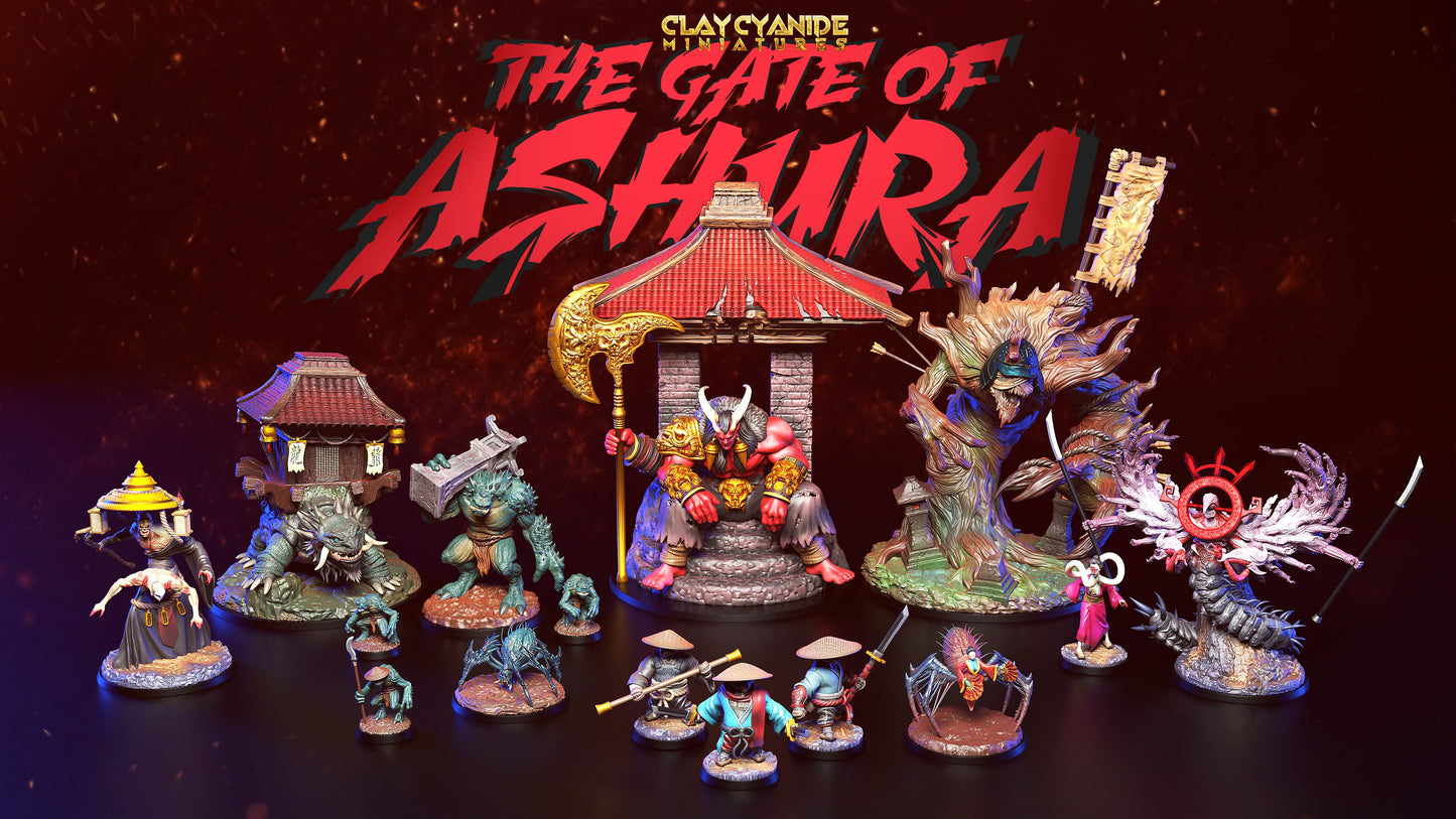 3D Printed Clay Cyanide Moro no Oni Set The Gate of Ashura 28 32 mm D&D - 3D Printing Boss 