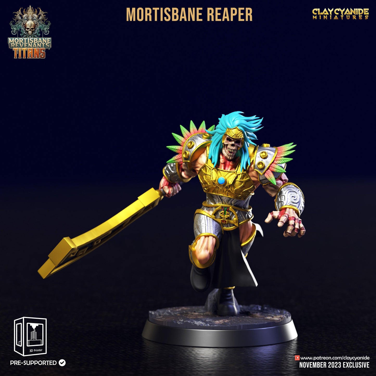 3D Printed Clay Cyanide Mortisbane Reaper Set Mortisbane Titans Set 28 32 mm D&D - 3D Printing Boss 