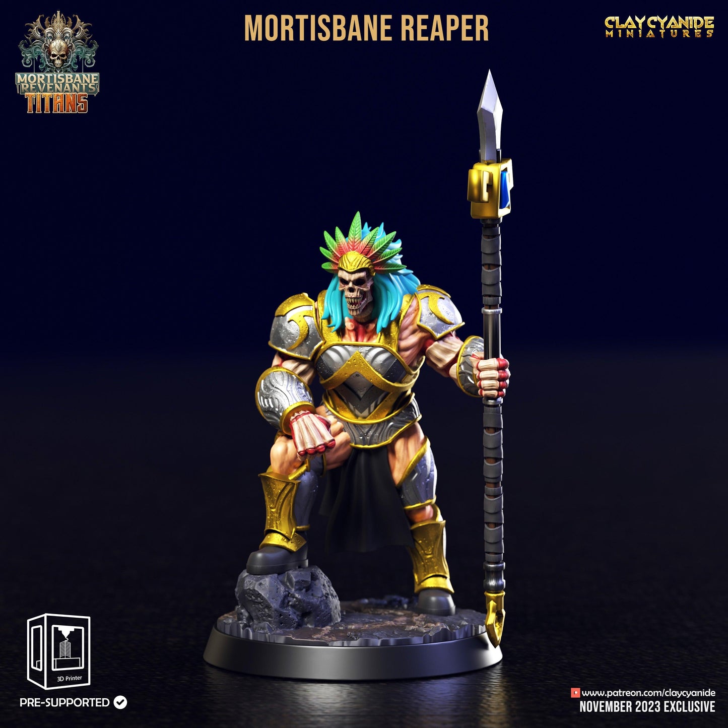 3D Printed Clay Cyanide Mortisbane Reaper Set Mortisbane Titans Set 28 32 mm D&D - 3D Printing Boss 