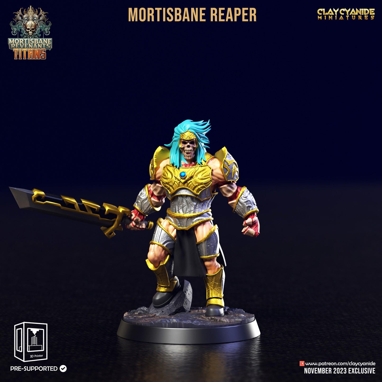 3D Printed Clay Cyanide Mortisbane Reaper Set Mortisbane Titans Set 28 32 mm D&D - 3D Printing Boss 