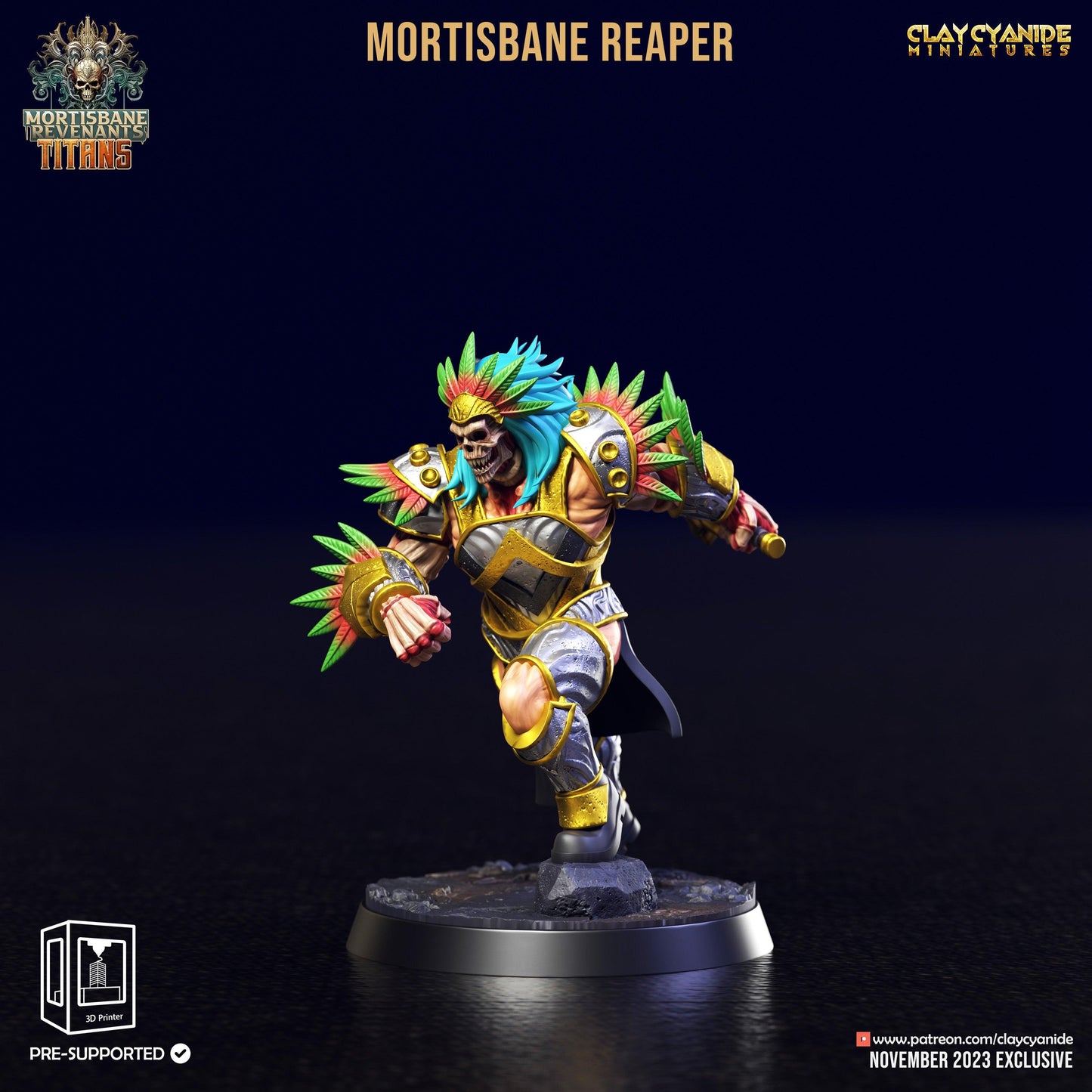 3D Printed Clay Cyanide Mortisbane Reaper Set Mortisbane Titans Set 28 32 mm D&D - 3D Printing Boss 