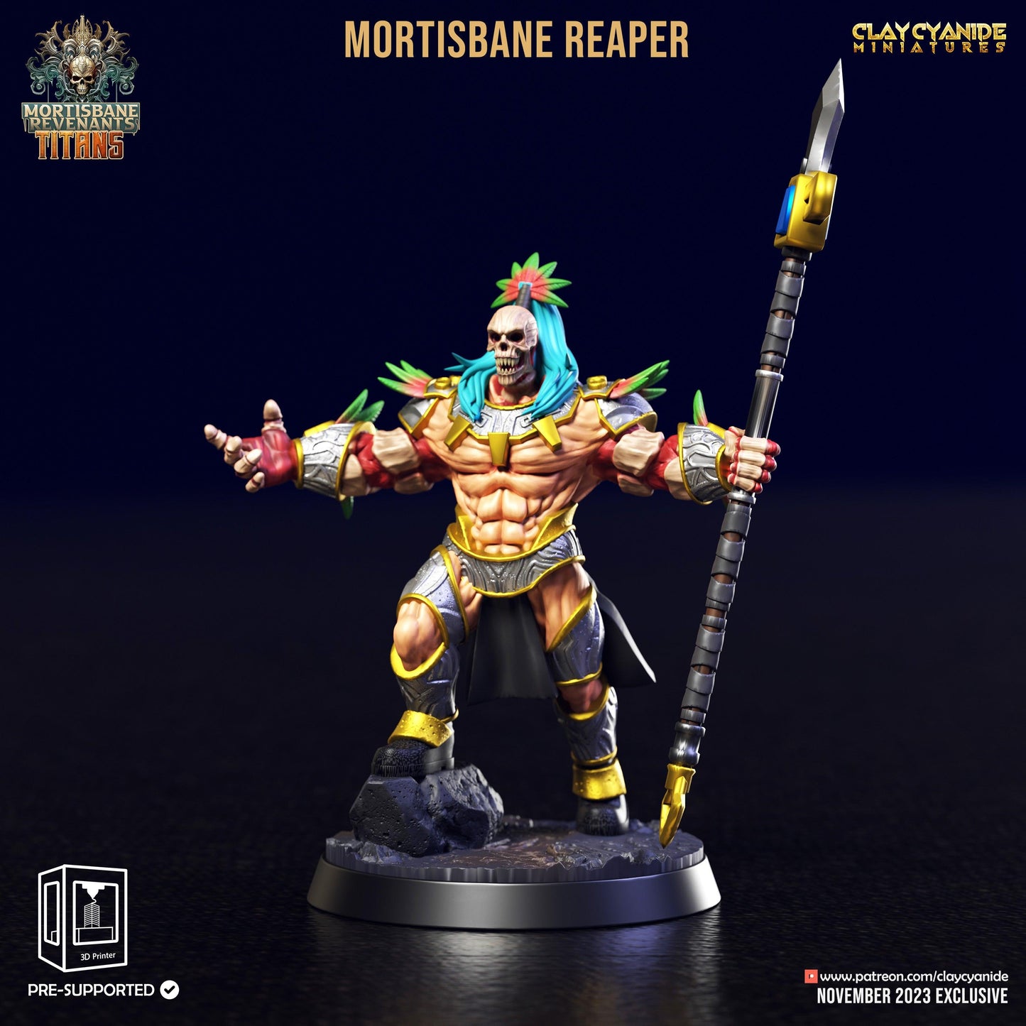3D Printed Clay Cyanide Mortisbane Reaper Set Mortisbane Titans Set 28 32 mm D&D - 3D Printing Boss 