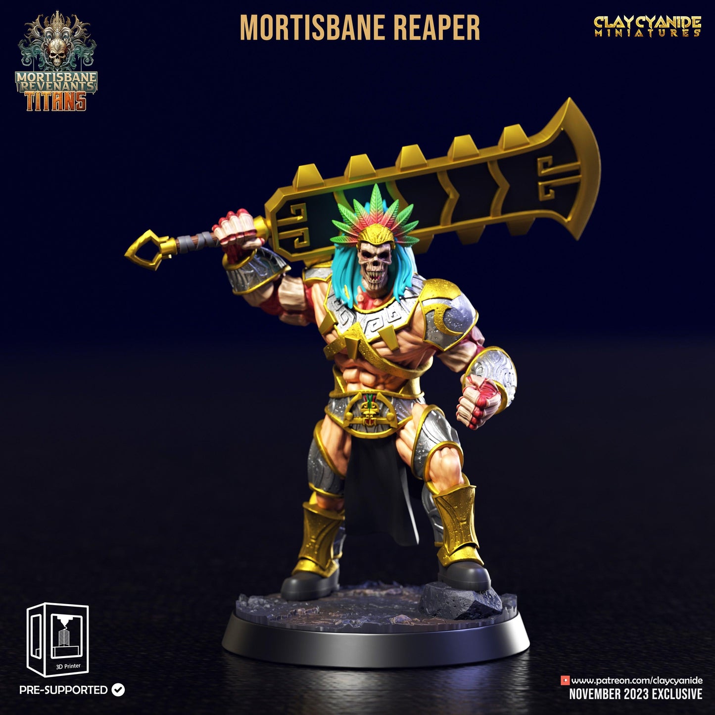 3D Printed Clay Cyanide Mortisbane Reaper Set Mortisbane Titans Set 28 32 mm D&D - 3D Printing Boss 
