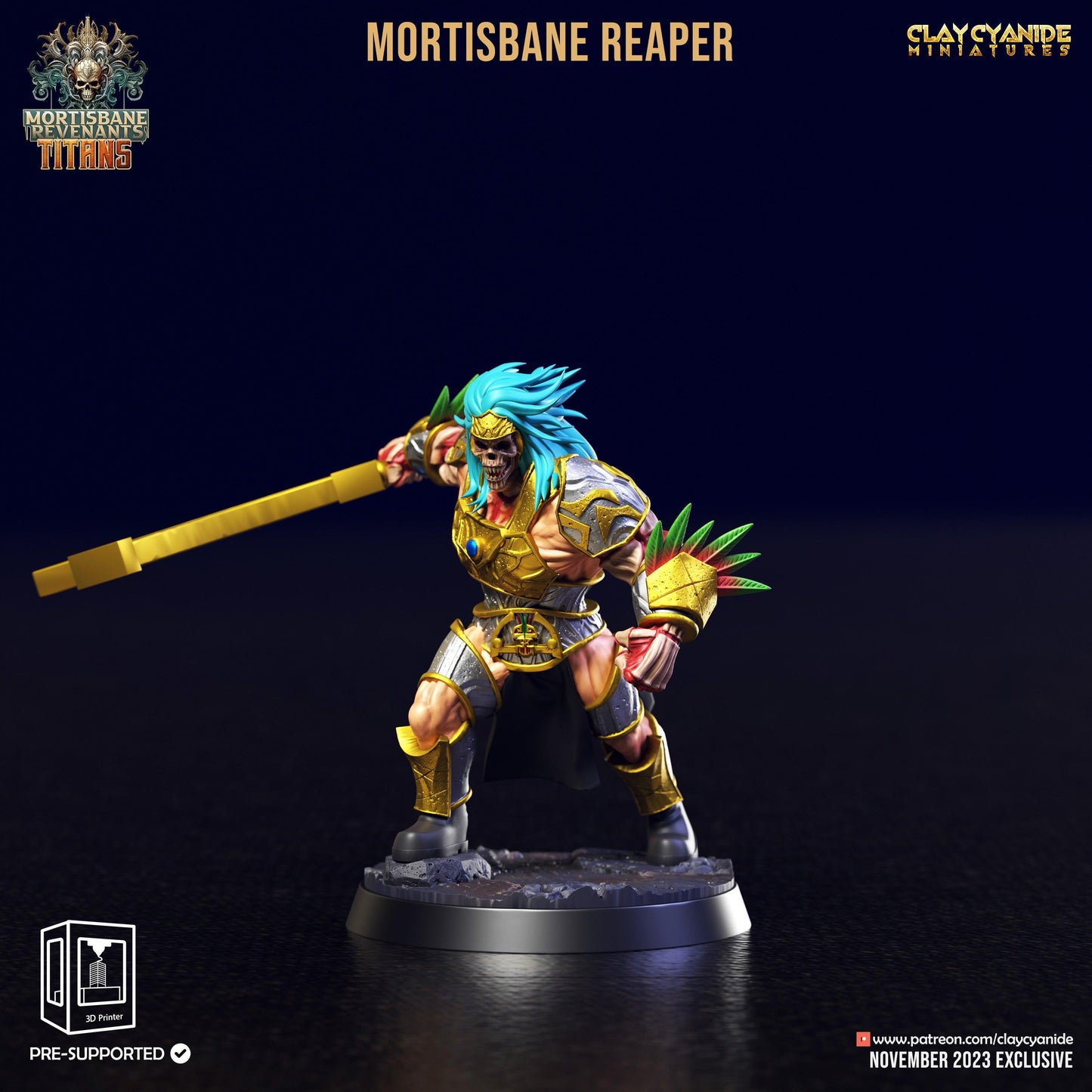 3D Printed Clay Cyanide Mortisbane Reaper Set Mortisbane Titans Set 28 32 mm D&D - 3D Printing Boss 