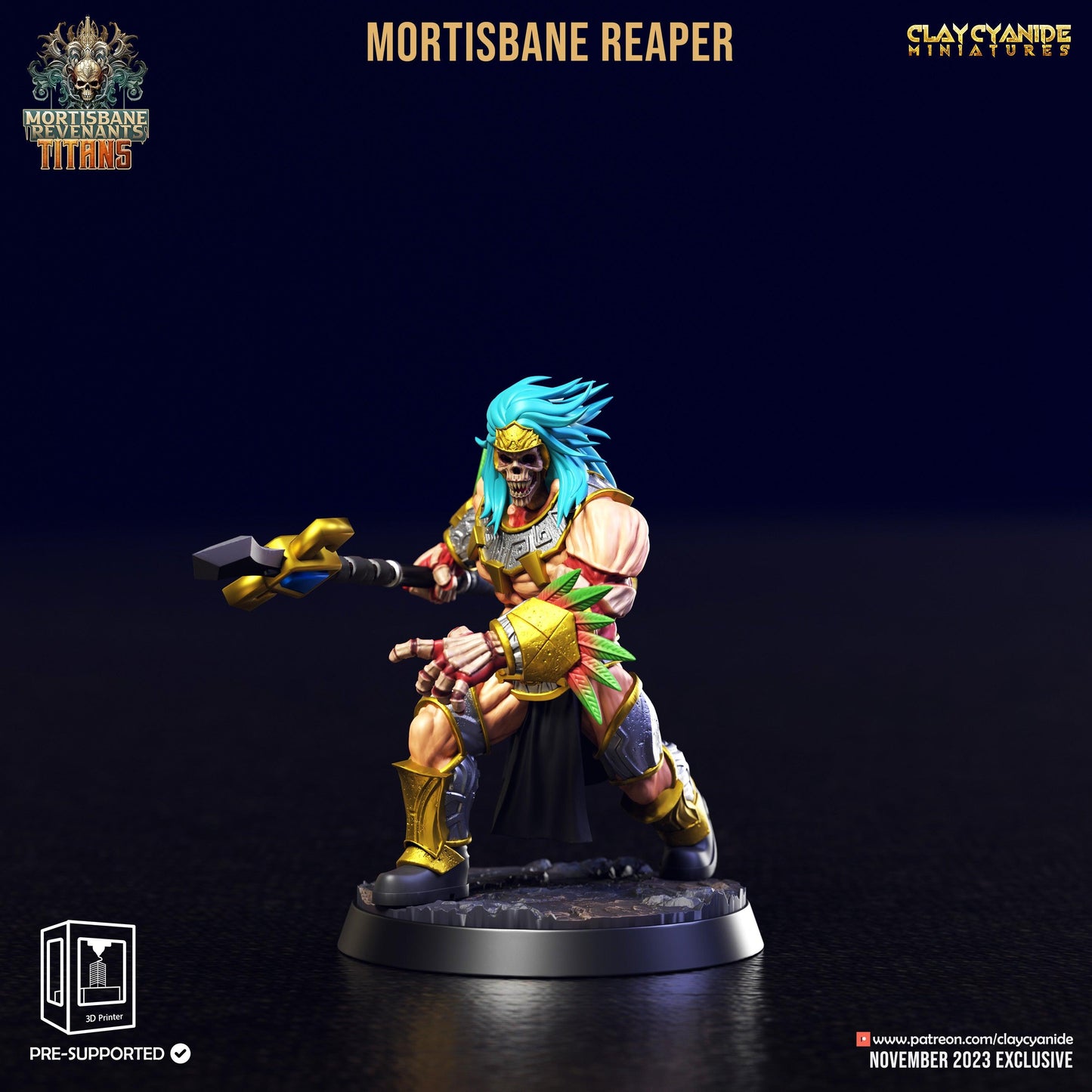 3D Printed Clay Cyanide Mortisbane Reaper Set Mortisbane Titans Set 28 32 mm D&D - 3D Printing Boss 