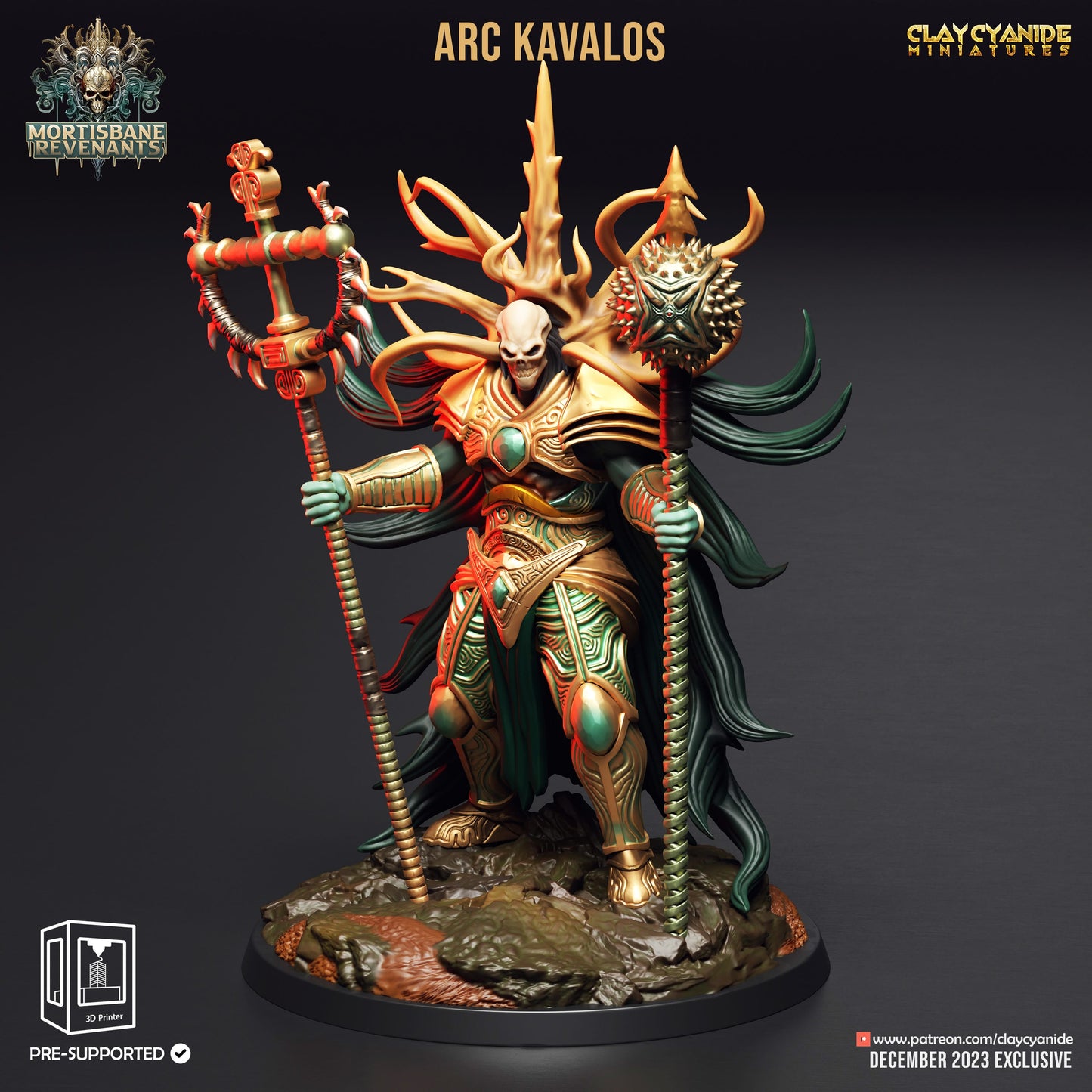 3D Printed Clay Cyanide Mortisbane Revenants - Arch Kavalos 28mm 32mm D&D - 3D Printing Boss 