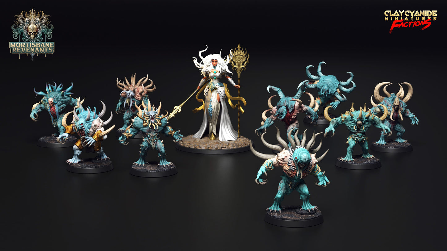 3D Printed Clay Cyanide Mortisbane Revenants - Moonmorphs Faction 28mm 32mm D&D - 3D Printing Boss 