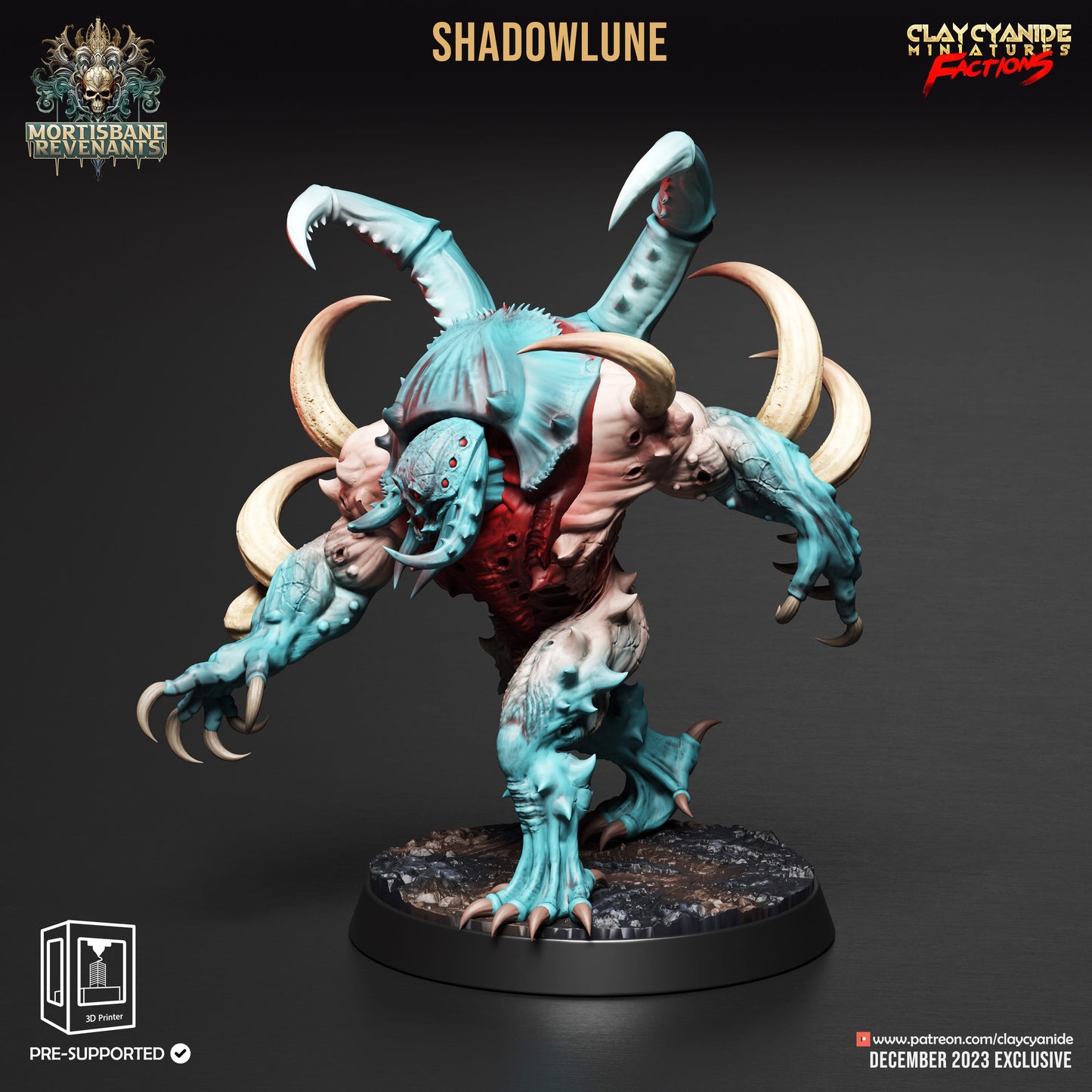 3D Printed Clay Cyanide Mortisbane Revenants - Moonmorphs Faction 28mm 32mm D&D - 3D Printing Boss 