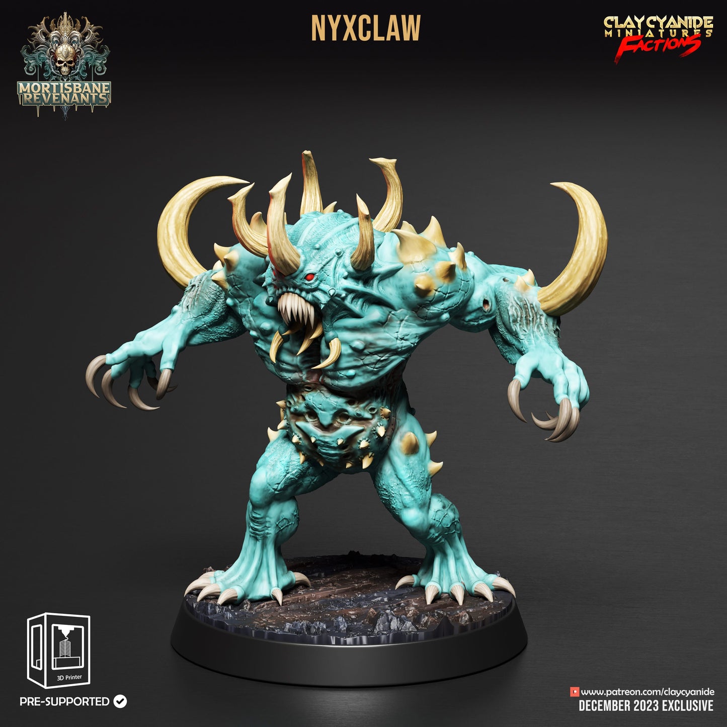 3D Printed Clay Cyanide Mortisbane Revenants - Moonmorphs Faction 28mm 32mm D&D - 3D Printing Boss 