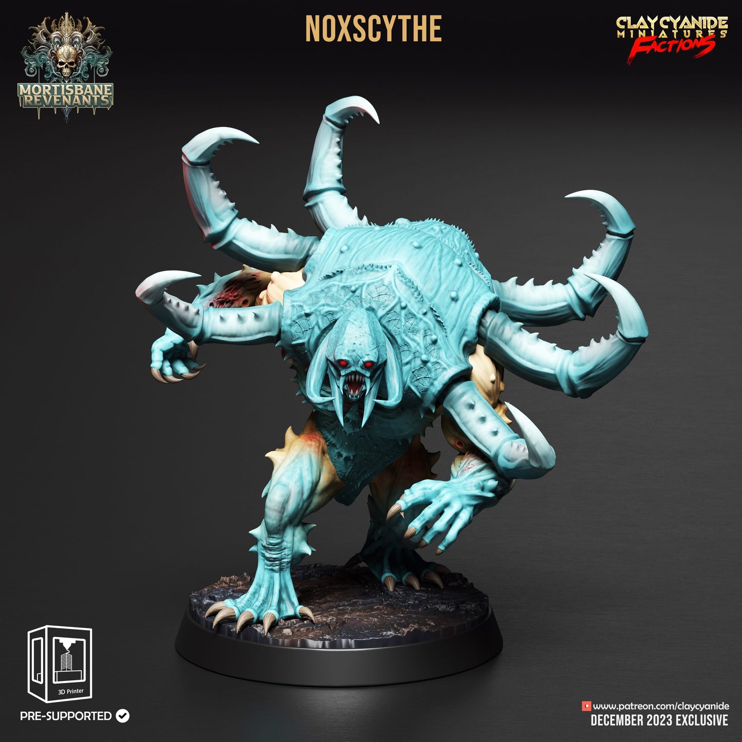 3D Printed Clay Cyanide Mortisbane Revenants - Moonmorphs Faction 28mm 32mm D&D - 3D Printing Boss 