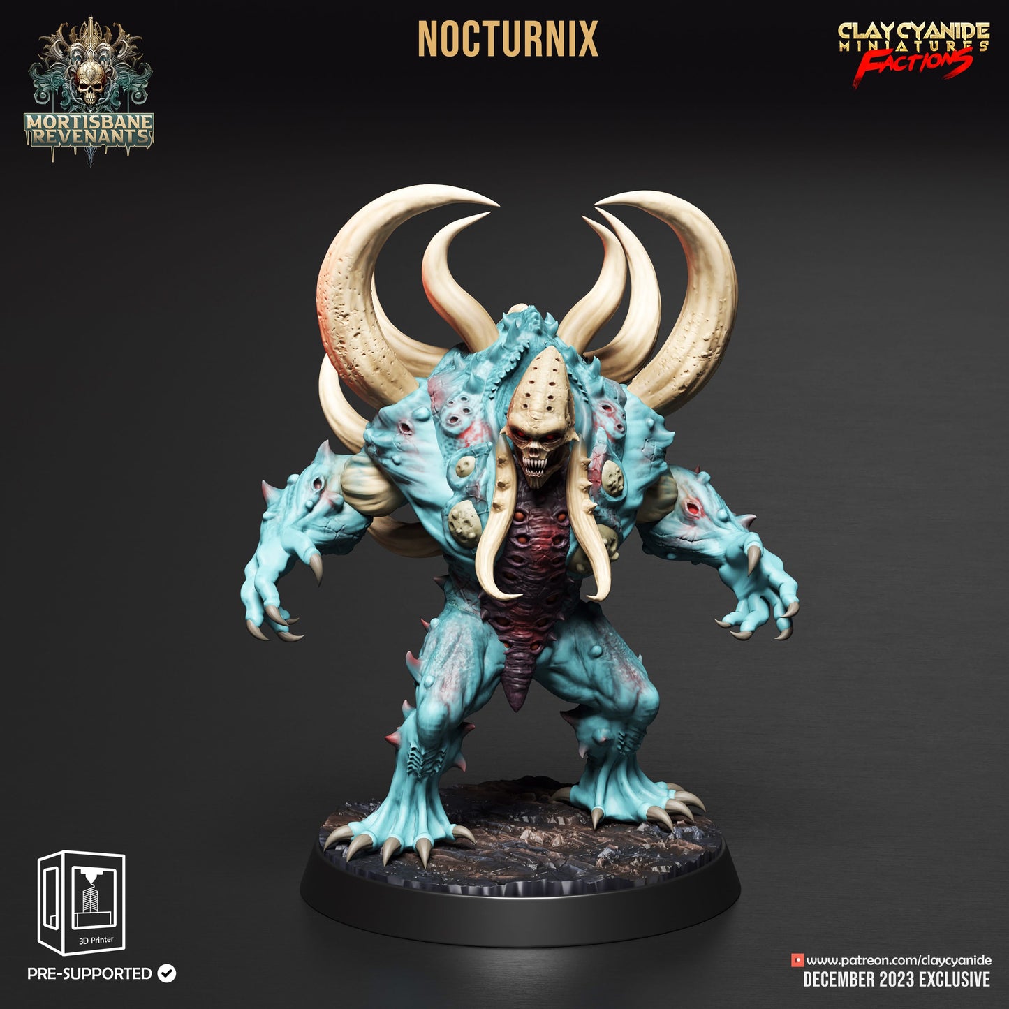 3D Printed Clay Cyanide Mortisbane Revenants - Moonmorphs Faction 28mm 32mm D&D - 3D Printing Boss 