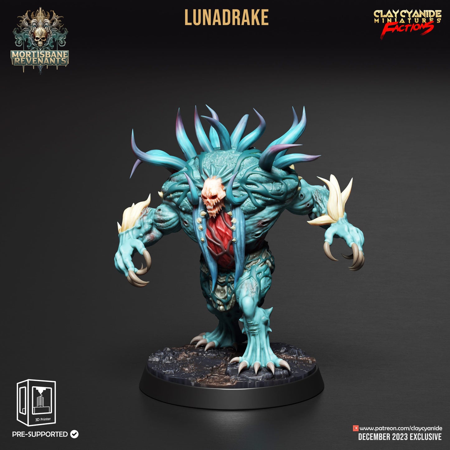 3D Printed Clay Cyanide Mortisbane Revenants - Moonmorphs Faction 28mm 32mm D&D - 3D Printing Boss 
