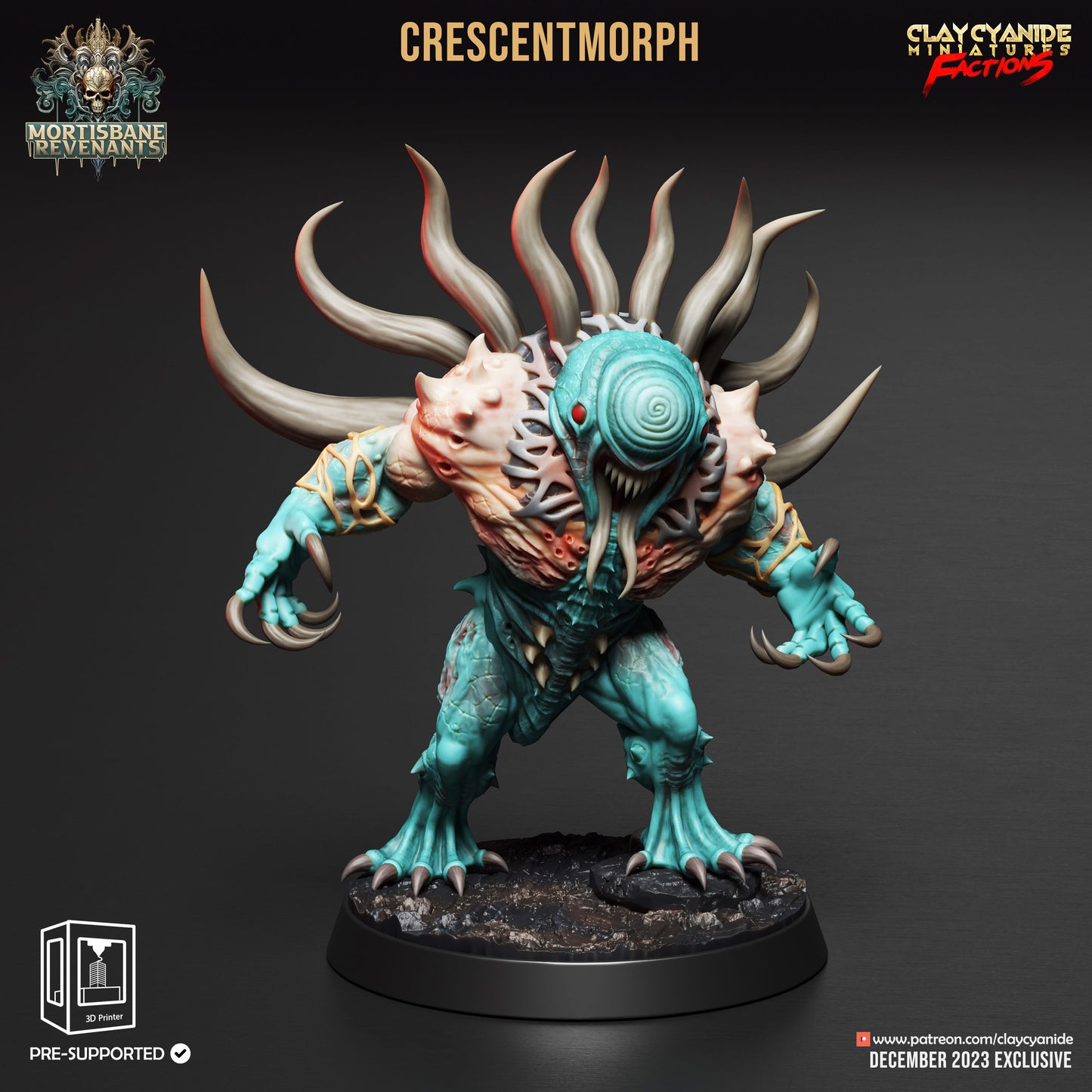 3D Printed Clay Cyanide Mortisbane Revenants - Moonmorphs Faction 28mm 32mm D&D - 3D Printing Boss 