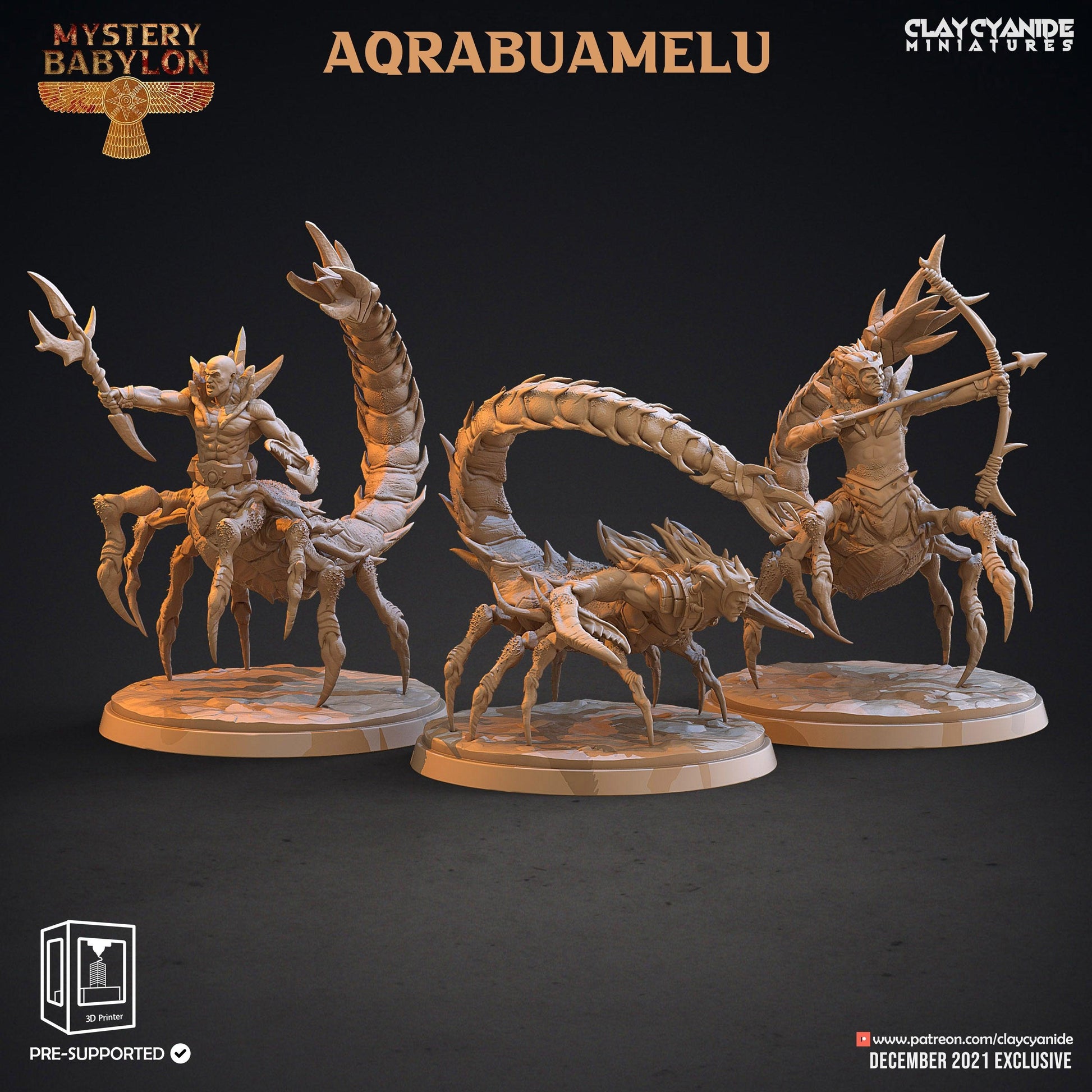 3D Printed Clay Cyanide Mystery Babylon - Aqrabuamelu 28mm 32mm D&D - 3D Printing Boss 