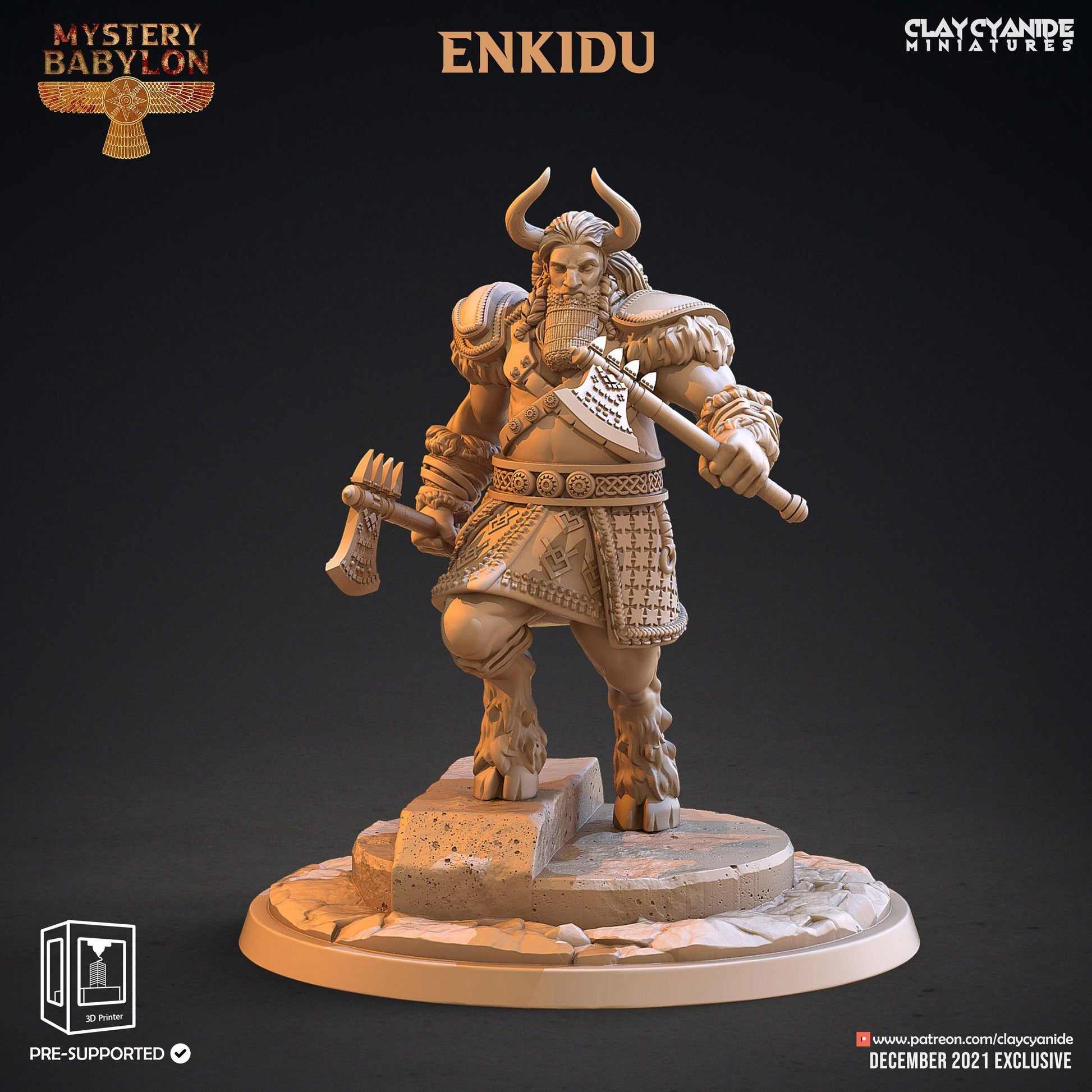 3D Printed Clay Cyanide Mystery Babylon - Enkidu 28mm 32mm D&D - 3D Printing Boss 