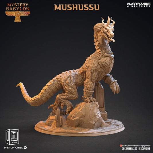 3D Printed Clay Cyanide Mystery Babylon - Mushussu 28mm 32mm D&D - 3D Printing Boss 