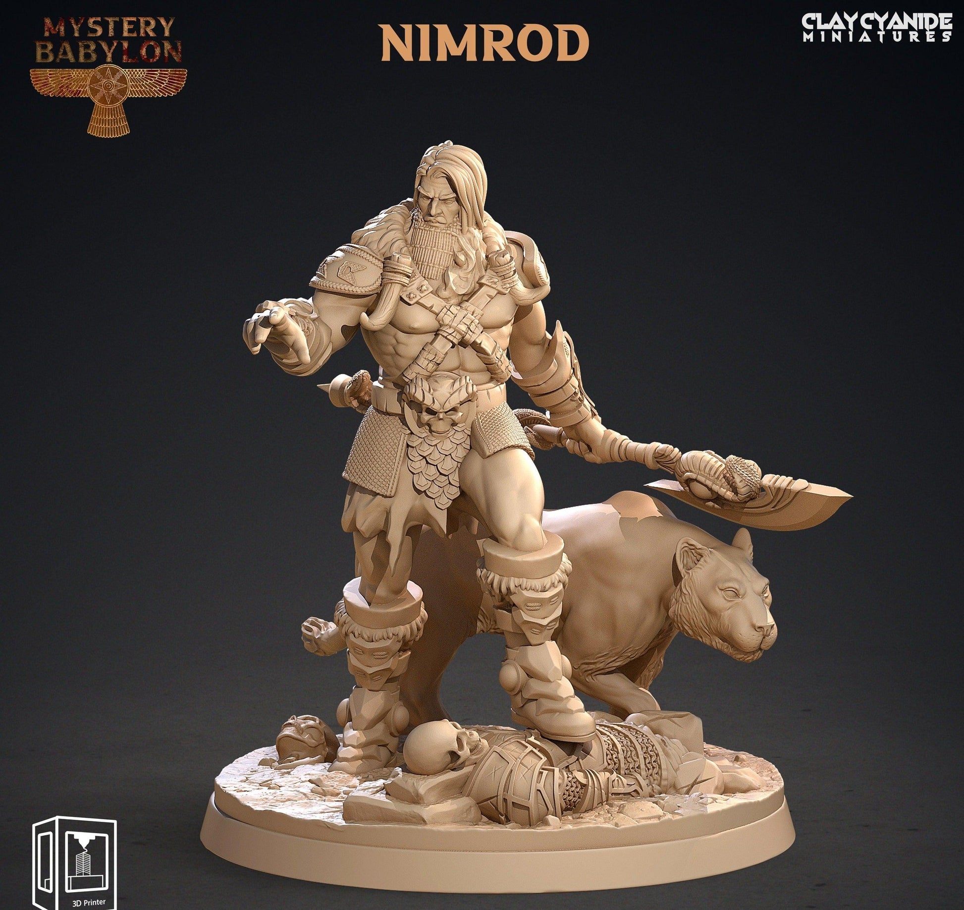 3D Printed Clay Cyanide Mystery Babylon - Nimrod 28mm 32mm D&D - 3D Printing Boss 