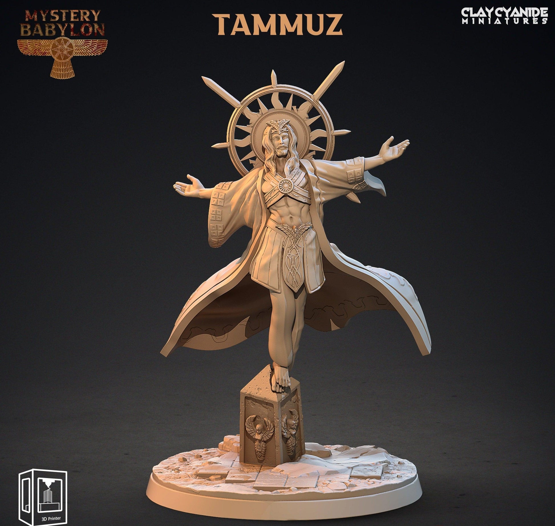 3D Printed Clay Cyanide Mystery Babylon - Tammuz God of Agriculture 28mm 32mm D&D - 3D Printing Boss 