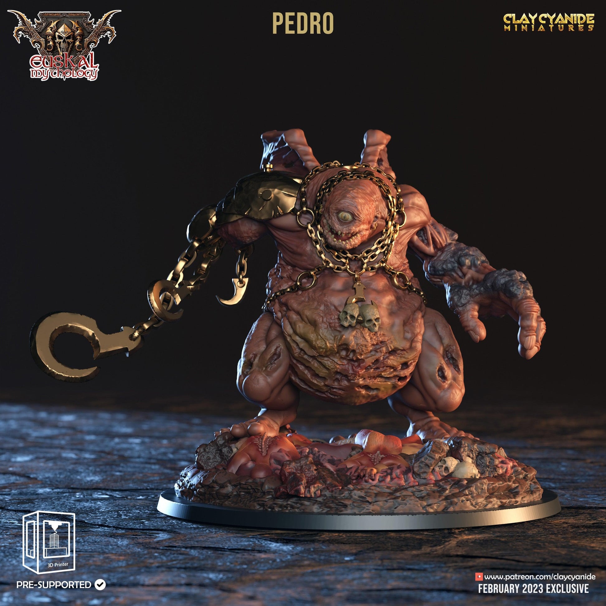3D Printed Clay Cyanide Pedro Tartalo Euskal Mythology 28 32 mm D&D - 3D Printing Boss 