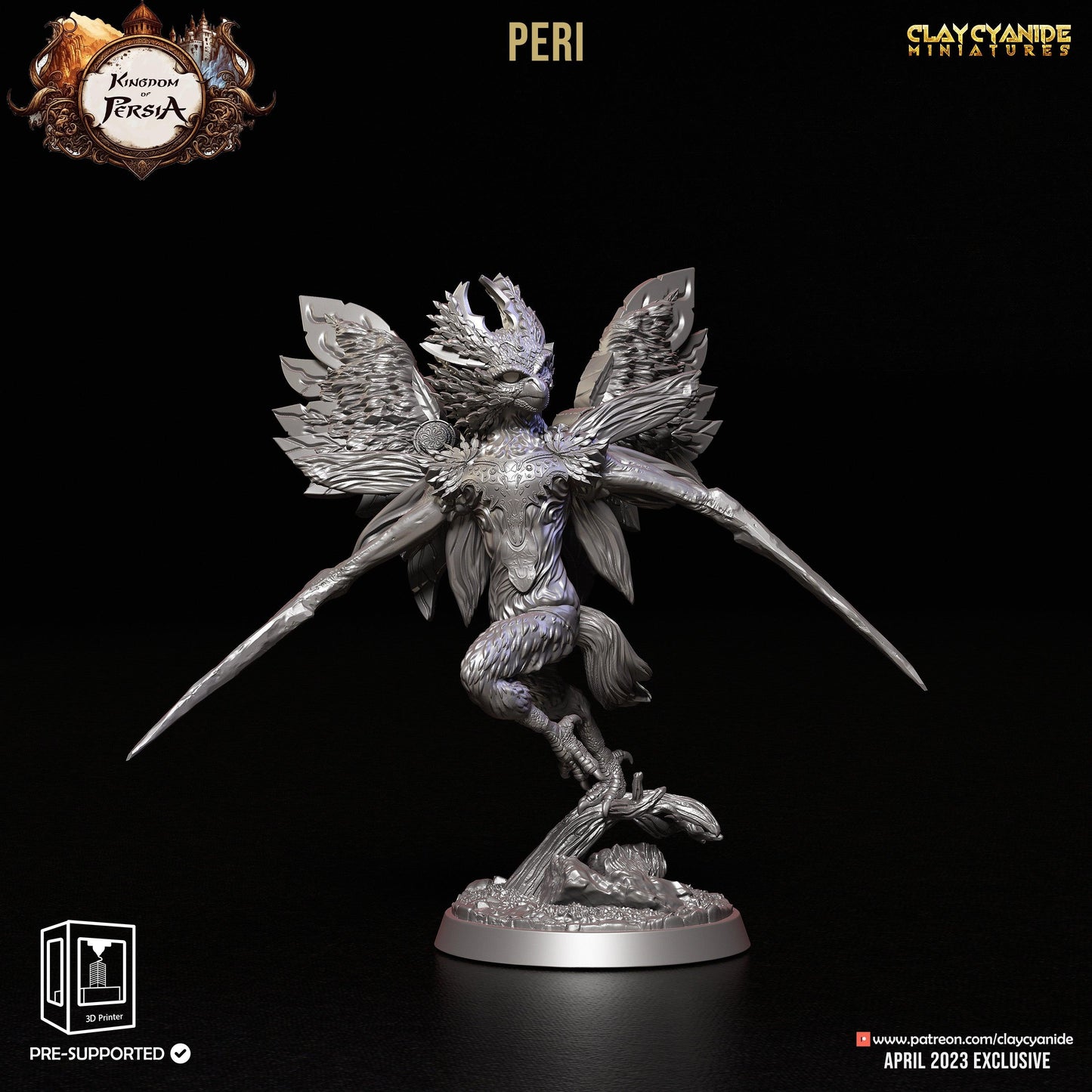 3D Printed Clay Cyanide Peri Kingdom of Persia 28 32 mm D&D - 3D Printing Boss 