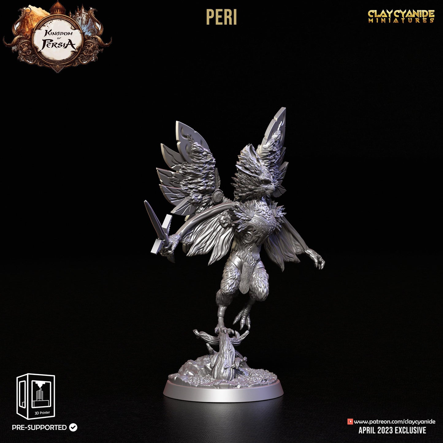 3D Printed Clay Cyanide Peri Kingdom of Persia 28 32 mm D&D - 3D Printing Boss 