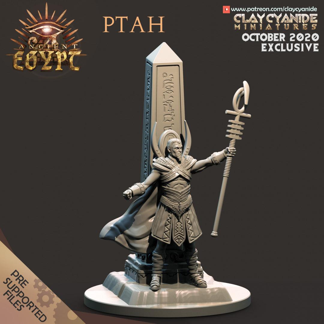 3D Printed Clay Cyanide Ptah Egyptian Mythology 28 32 mm D&D - 3D Printing Boss 