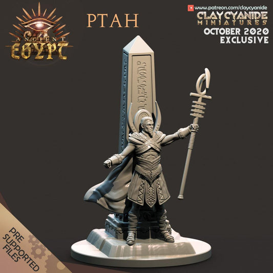 3D Printed Clay Cyanide Ptah Egyptian Mythology 28 32 mm D&D - 3D Printing Boss 