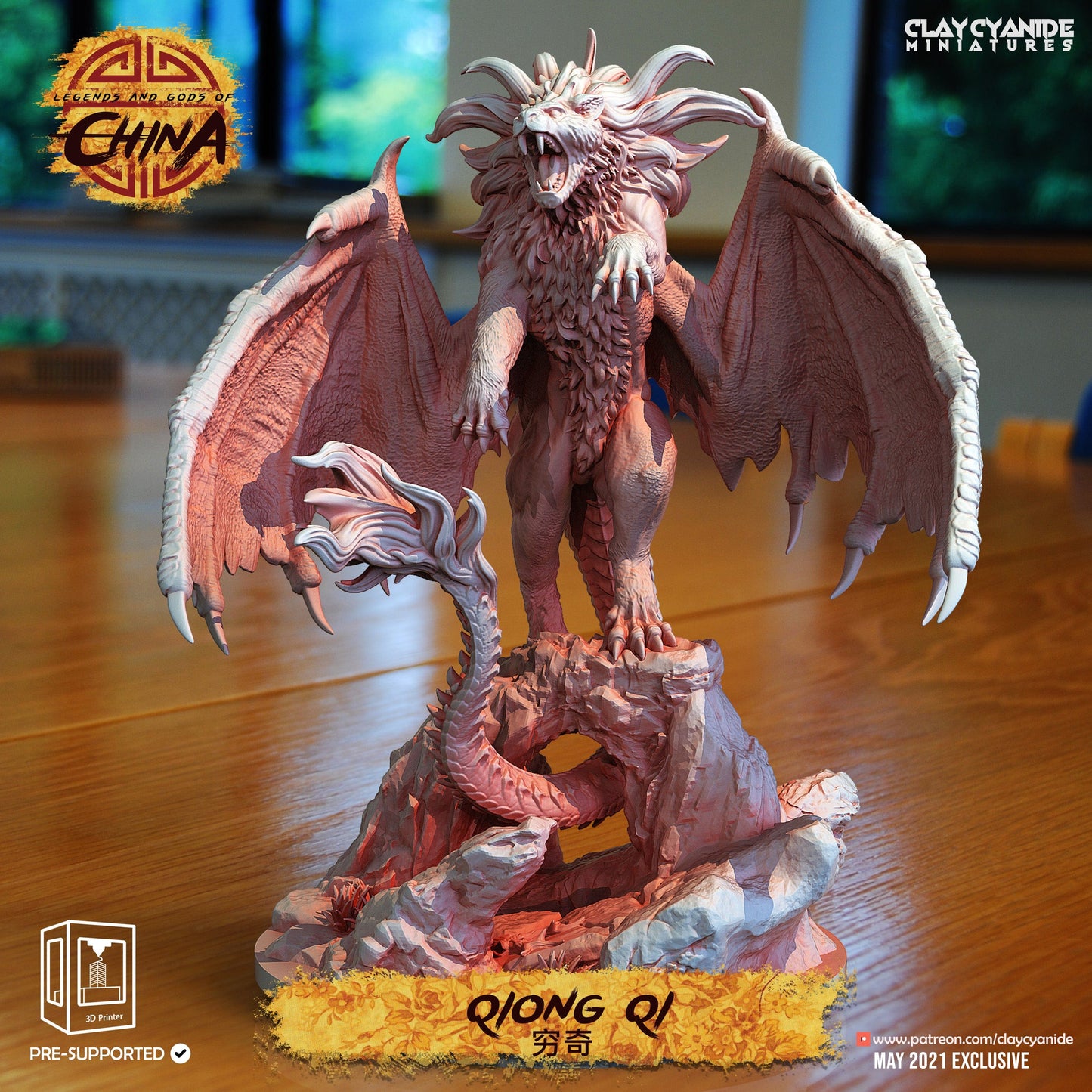 3D Printed Clay Cyanide Qjong Qi Legends and Gods Of China 28 32 mm D&D - 3D Printing Boss 